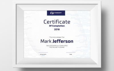 Kurs Tamamlama PSD ÜCRETSİZ Sertifika Şablonu