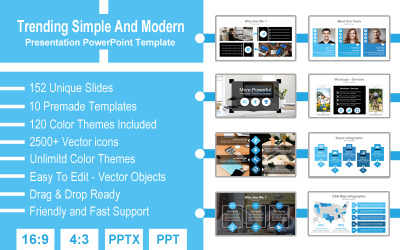 Plantilla de PowerPoint simple y moderna de tendencia