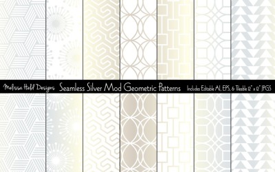 Seamless Silver Mod Geometric Pattern