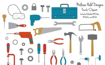 Tool and Hardware Vector Clipart - Illustration