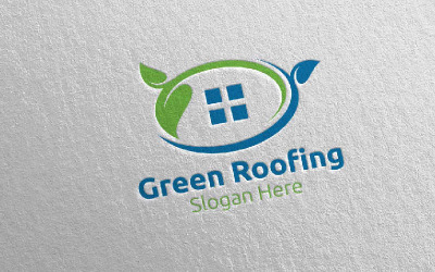 Modelo de logotipo do setor imobiliário para telhados verdes 34