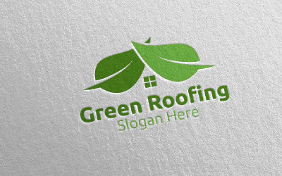 Modelo de logotipo do Imobiliário Green Roofing 39