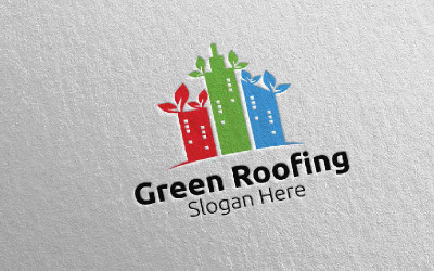 Modello di logo di tetto verde immobiliare 35