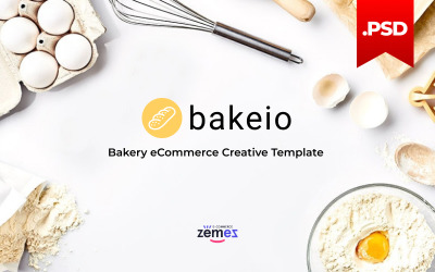 Bakeio - Modèle PSD créatif de commerce électronique de boulangerie