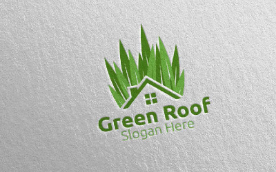 Real Estate Green Roofing 51 Logo Şablonu