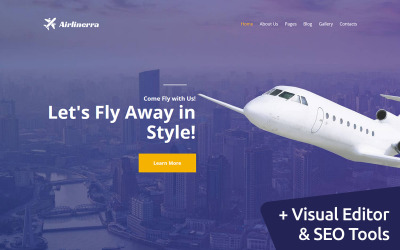 Responzivní Moto CMS 3 šablona "Airlinerra - Private Airline" #115719