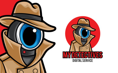 CCTV Güvenlik Maskot Logo Şablonu