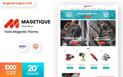 Magetique - Tema Magento del negozio di strumenti