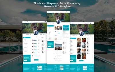 Picesbook - PSD-Vorlage des Corporate Social Community Network