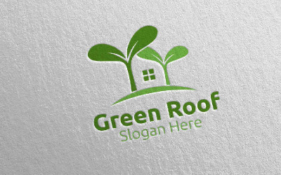 Ingatlan zöld tetőfedő 54 logó sablon