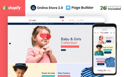 Tema do Shopify da loja de roupas de bebê