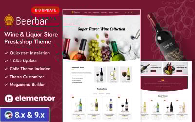 Beerbar - Responzivní PrestaShop šablona pro obchod s vínem a alkoholem