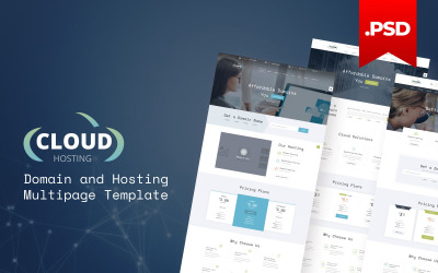 Cloud - domein en hosting PSD-sjabloon met meerdere pagina&amp;#39;s