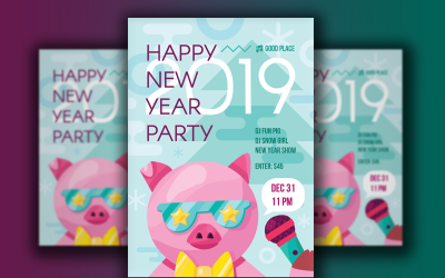2019 gelukkig Nieuwjaar poster - huisstijl sjabloon