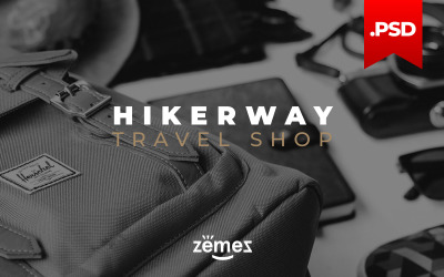 Hiker Way - Modello PSD moderno multipagina per negozio di viaggi