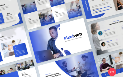 Modelo de PowerPoint de apresentação de agência de web design