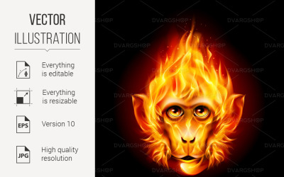 Redhead Fire Monkey - Vector Image
