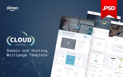 Reszponzív Cloud - Domain and Hosting Multipage PSD Template PSD sablon 115966