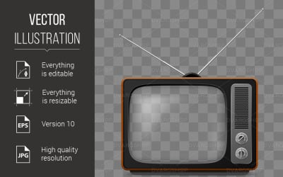 Ретро телевизор - векторное изображение