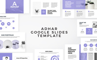 Adhar-现代最小型商务演示Google幻灯片