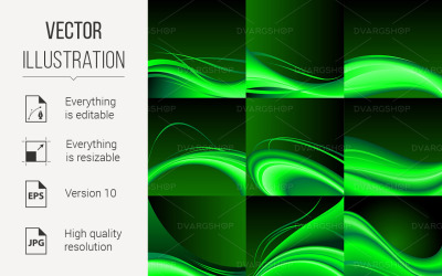 Green Waves - Vector Image