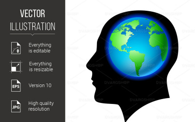 Man Brain is the Land - Vector Image