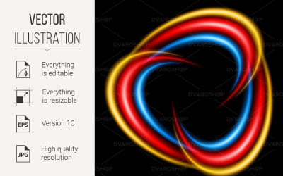 Abstract Swirl Icon Illustration on Black Background - Vector Image
