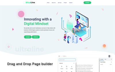 Bootstrap szablon strony www Ultraline - Laravel Business Website Template #116140