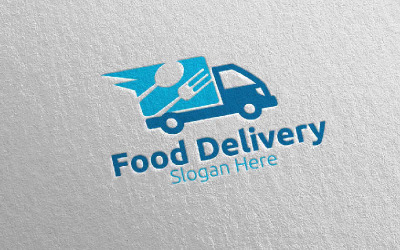 Modelo de logotipo do serviço de entrega de fast food 1