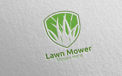 Cortador de grama Gardener Mowing 13 Logo Template