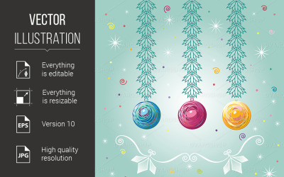 Three Christmas-tree Balls - Vector Image