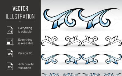 Abstract Form of the Flower and Leaves - Vector Image