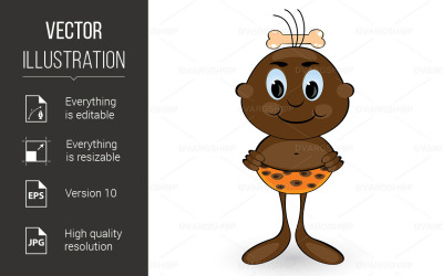 Cartoon Caveman - Vector Image