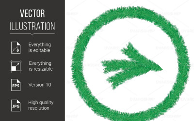 Christmas Wreath of fir Twigs - Vector Image