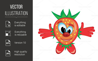 Crazy Strawberry - Vector Image
