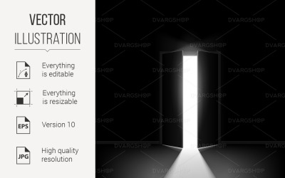 Double Open Door - Vector Image