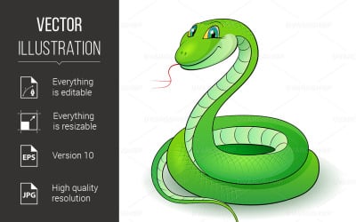 Green Snake - Vector Image