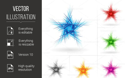 Set #2 of Beautiful Stars Icons for your Design - Vector Image