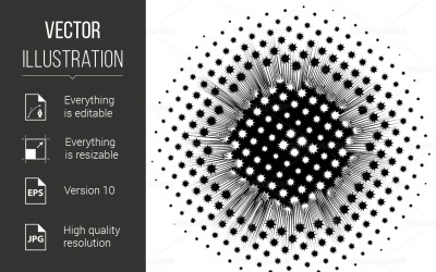Background with Abstract Black Round Spots - Vector Image
