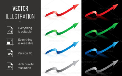 Colorful Ribbon Arrows - Vector Image