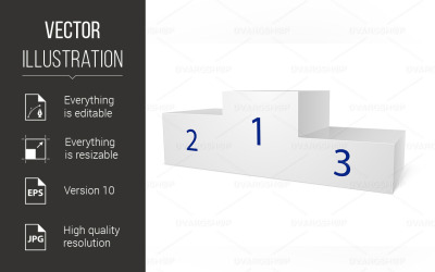 Empty Sport Winning Pedestal - Vector Image