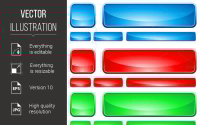 Glass Shapes, Button - Vector Image