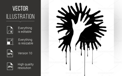 Hands Silhouette - Vector Image