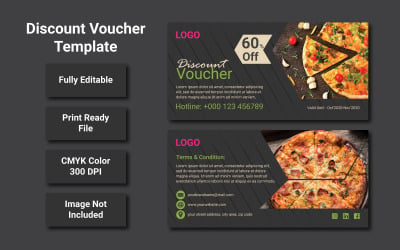 Restaurant Discount Voucher Template - Vector Image