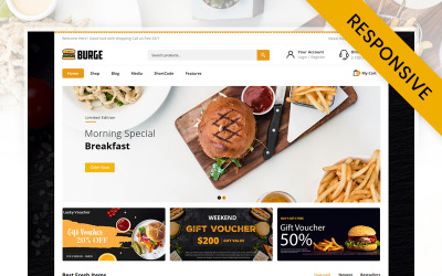 Reszponzív Burge - Fast Food Store WooCommerce sablon 116423