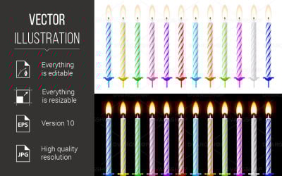 Candles Set - Vector Image
