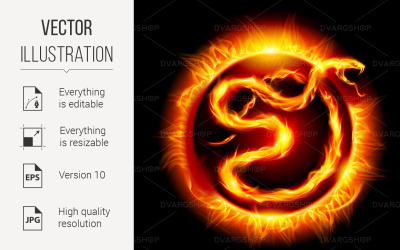 Card with Snake - Vector Image