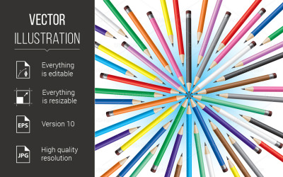 Chaotic Pencils - Vector Image