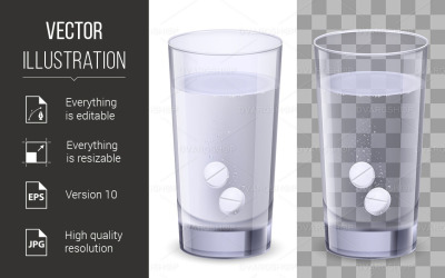 Glas Water en Pillen - Vectorbeeld