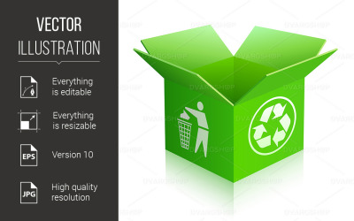 Öffnen Sie die leere Recycling-Box - Vektorbild